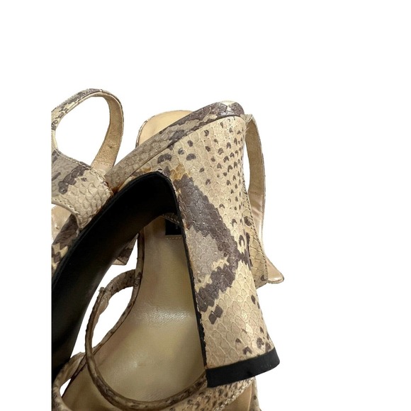 Vintage 90s Y2k Kenneth Cole Chunky Strappy Snakeskin Heels SZ 9 - Picture 13 of 16